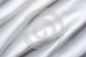 White color football jersey clothing fabric texture sports wear background, close up