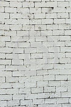 White color painted brick wall texture.