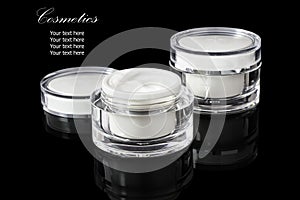 White colored blank cosmetic container for face cream moisturize