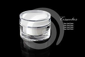 White colored blank cosmetic container for face cream moisturize