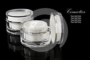 White colored blank cosmetic container for face cream moisturize