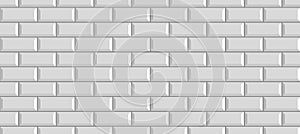White colored brick ceramic tiles. Wall for background, Seamless pattern