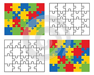 White and colored puzzles