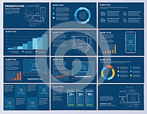 White and colors elements of infographics for presentations templates