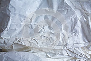White colour and Grey colour crumpled paper texture background, Gradient tone, Close up