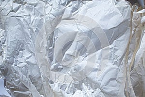 White colour and Grey colour crumpled paper texture background, Gradient tone, Close up