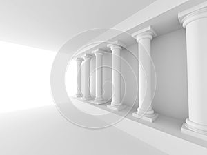 White Column Background. Abstract Architecture Wallpaper