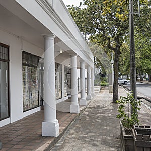 white columns of porch, Stellenbosch, South Africa