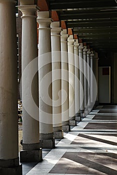 White columns in a row