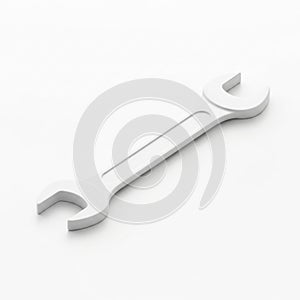White Combination Wrench Tool on a White Background spanner hardware