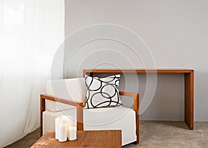 White comfortable sofa seat photo