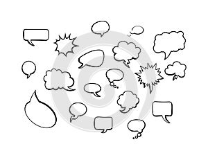 White Comic Speech Bubbles on white background. Speech Bubbles icons. Comic Speech Bubble vector icons