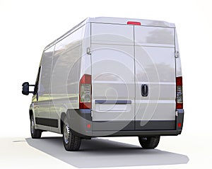 White commercial delivery van