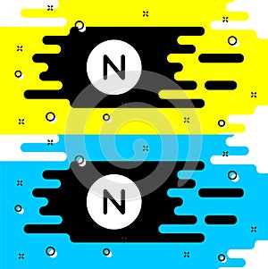 White Compass north icon isolated on black background. Windrose navigation symbol. Wind rose sign. Vector