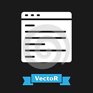 White Computer api interface icon isolated on black background. Application programming interface API technology