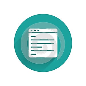 White Computer api interface icon isolated with long shadow. Application programming interface API technology. Software