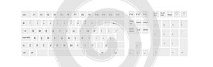 White computer keyboard button layout template with letters for graphic use, vector illustration eps 10