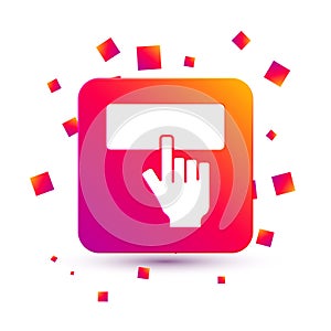 White Computer keyboard icon isolated on white background. PC component sign. Square color button. Vector