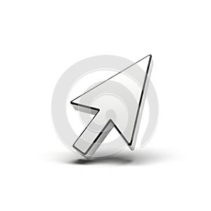 White Computer Mouse Cursor Arrow Icon With Black Outline On White Background Keywords: cursor, mouse, pointer, arrow, computer,