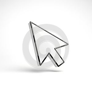 White Computer Mouse Cursor Arrow Pointer Isolated on White Background with Shadow image