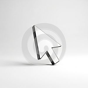 White Computer Mouse Cursor Arrow on White Background with Shadow pointer