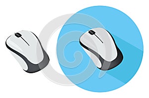 White computer mouse ,illustration, vector