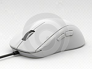 White computer mouse isolated on white background isolated on white background