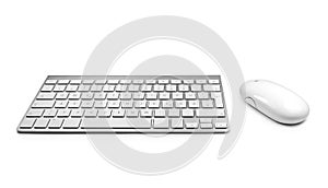 White computer mouse and keypad