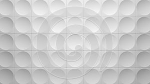 White Concave Hemisphere Tiled Background 3D Illustration photo