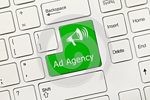 White conceptual keyboard - Ad Agency green key