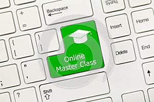 White conceptual keyboard - Online Master Class green key photo