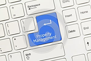 White conceptual keyboard - Property Management blue key