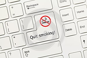 White conceptual keyboard - Quit smoking