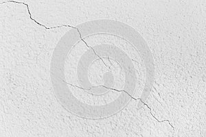 White concrete building wall with small cracks damaged texture background