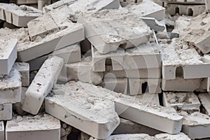 White concrete rock bricks. Generate Ai