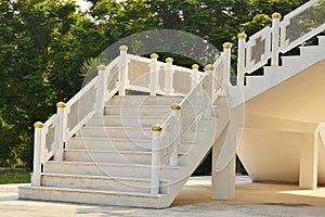 white concrete stairs modern building