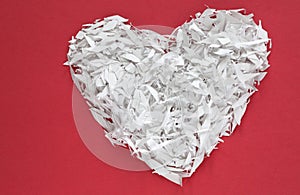 An white confetti heart