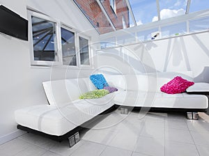 White conservatory interior