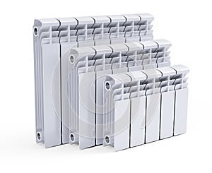 White contemporary heating radiators