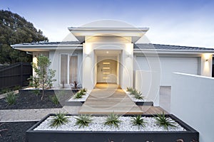 White contemporary house exterior