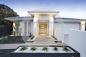 White contemporary house exterior
