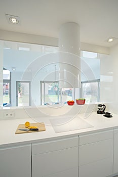 White contemporary kitchen interior
