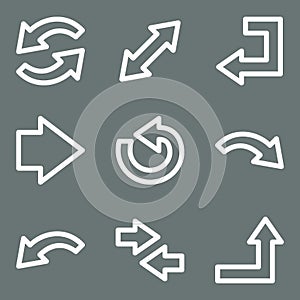 White contour arrows web icons