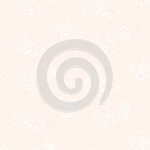 White contours of abstract flowers on softness pink background.