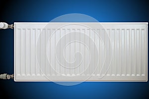 White modern convective heating radiator.