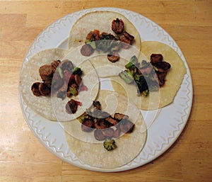 White Corn Tortillas On White Plate