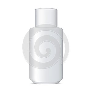 White Cosmetic Bottle Mockup. Advertising Product