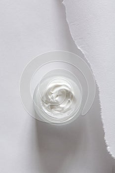 White Cosmetic Cream in Jar