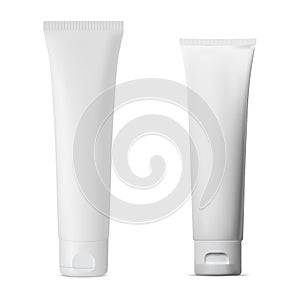 White cosmetic cream tube vector blank. Toothpaste