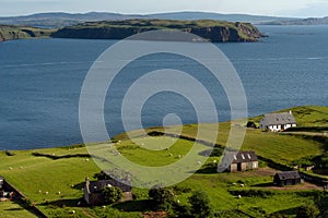 White cottages at shores of Skye, Scotland